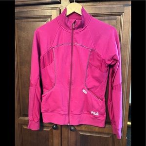 Fila Sport Athletic Jacket, Zip Front, Pink, Small